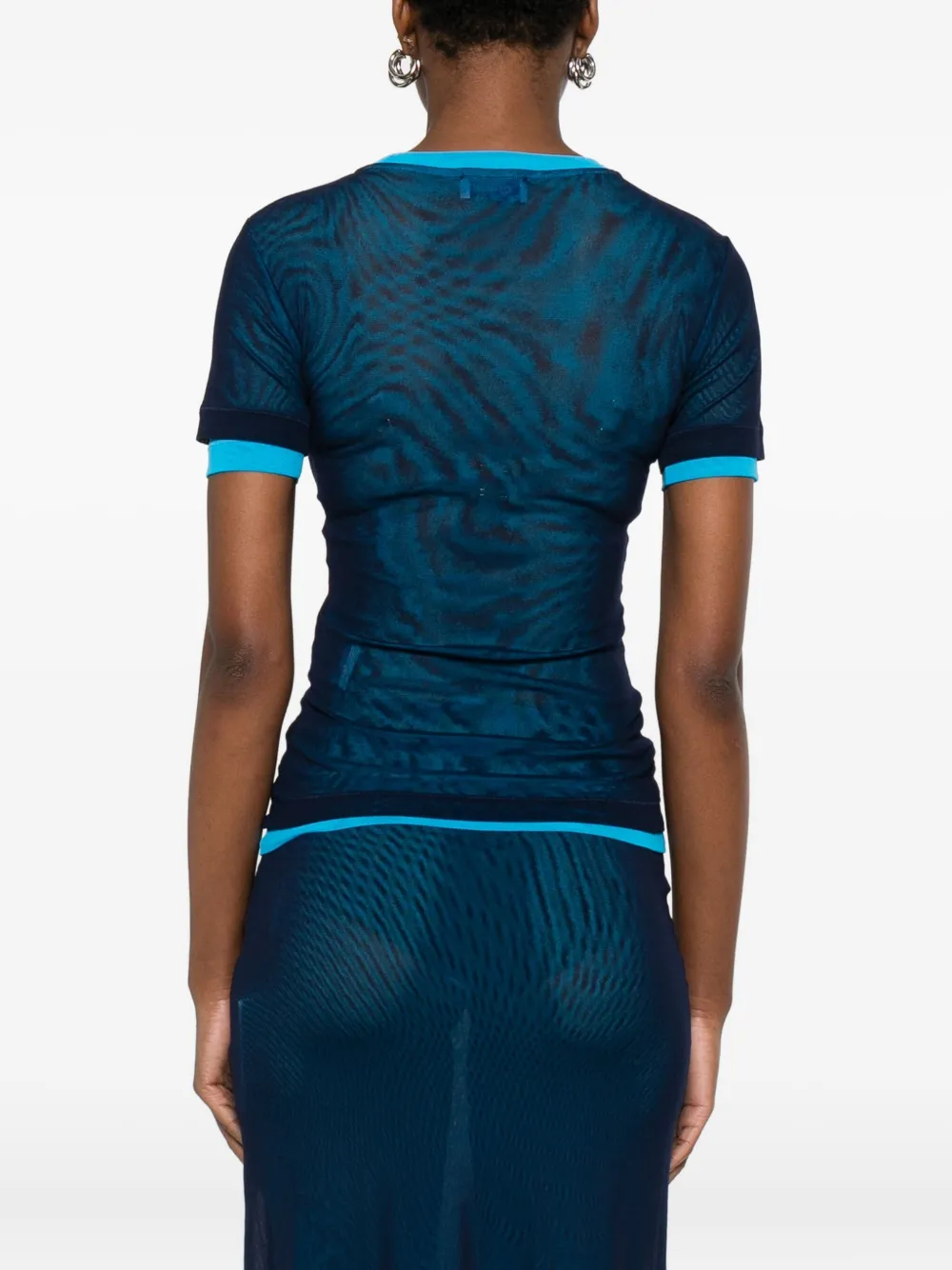 Off-white Mesh Top In Blue
