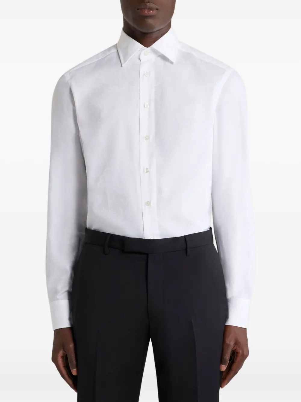 ETRO Overhemd met bloemen-jacquard - Wit