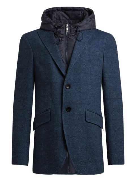 ETRO herringbone removable-hood jacket