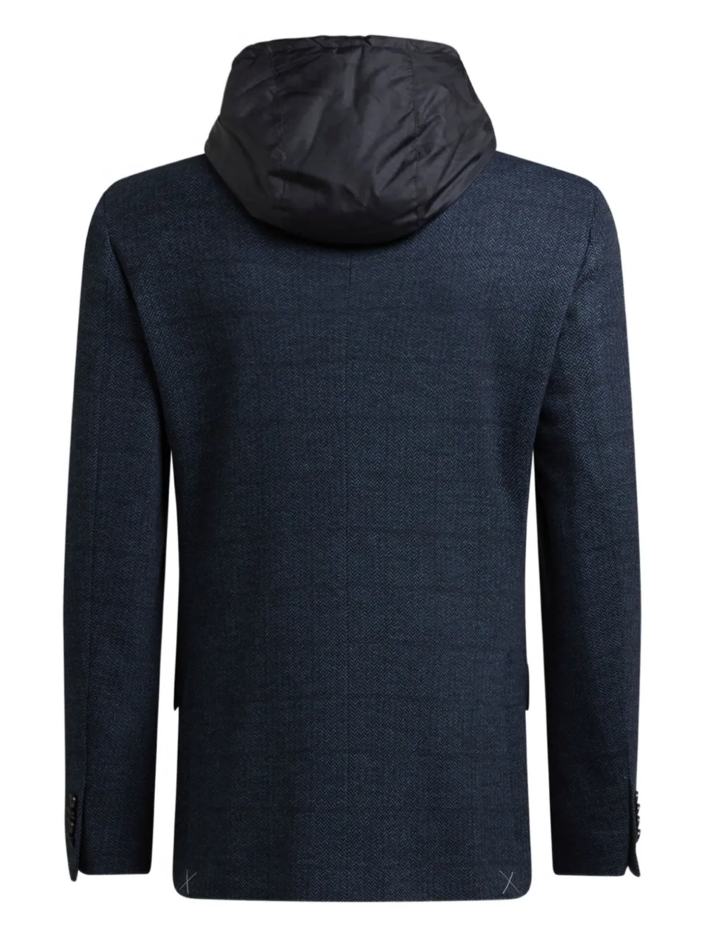 ETRO Jack met afneembare capuchon en visgraatpatroon Blauw