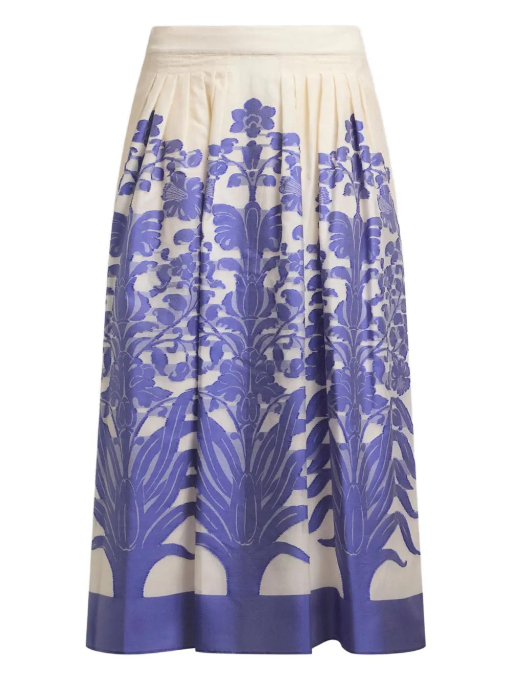 ETRO jacquard-floral pleated mid skirt | Neutrals | Image 1