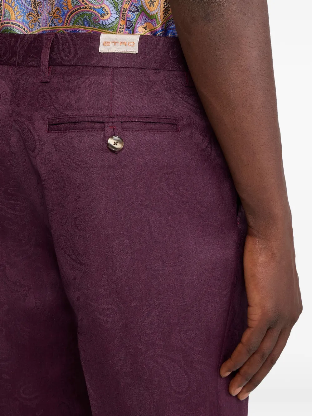 ETRO Pantalon met paisley-jacquard Paars