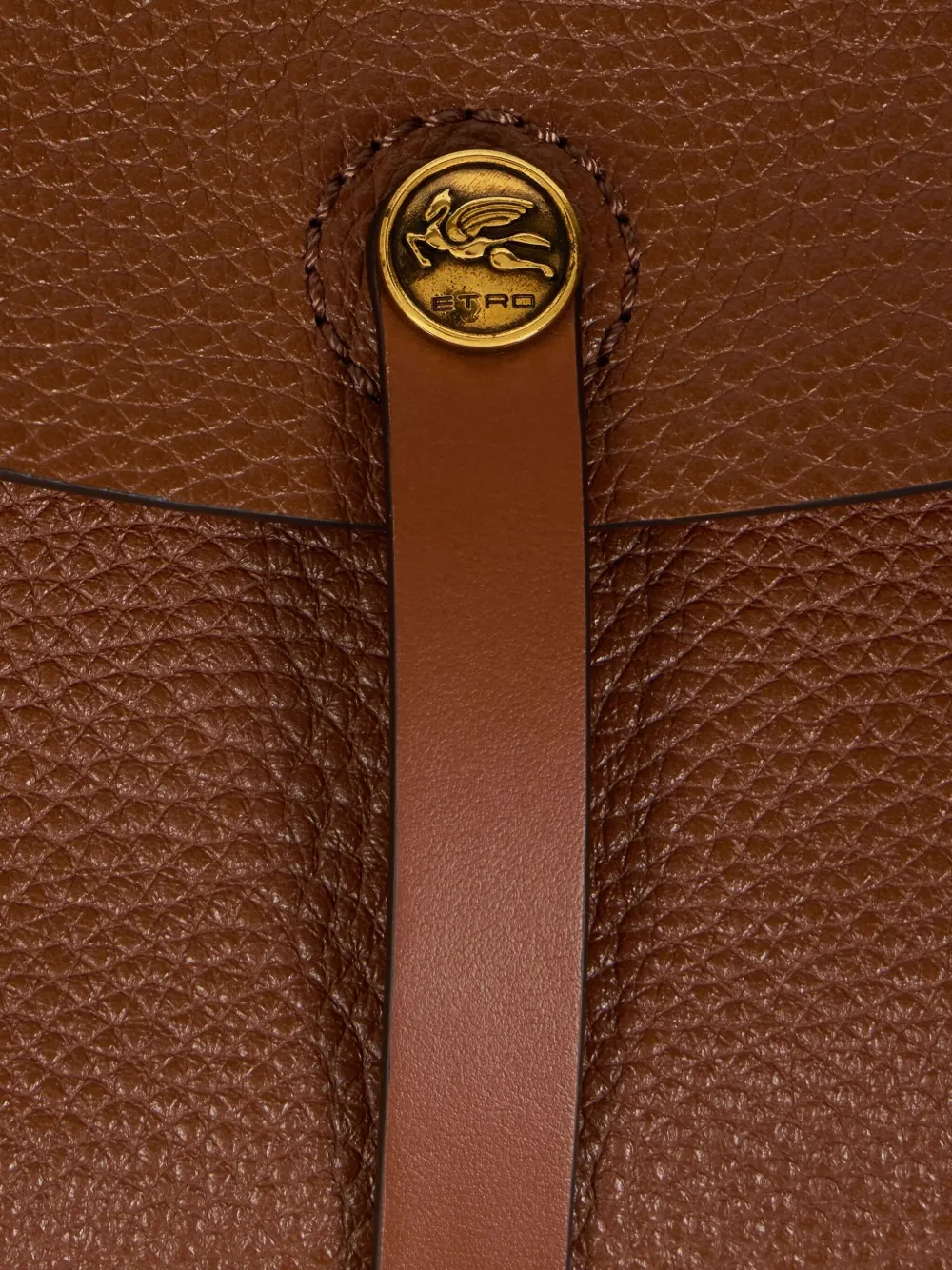 Etro Pony Buckle-fastening Leather Shoulder Bag In Brown