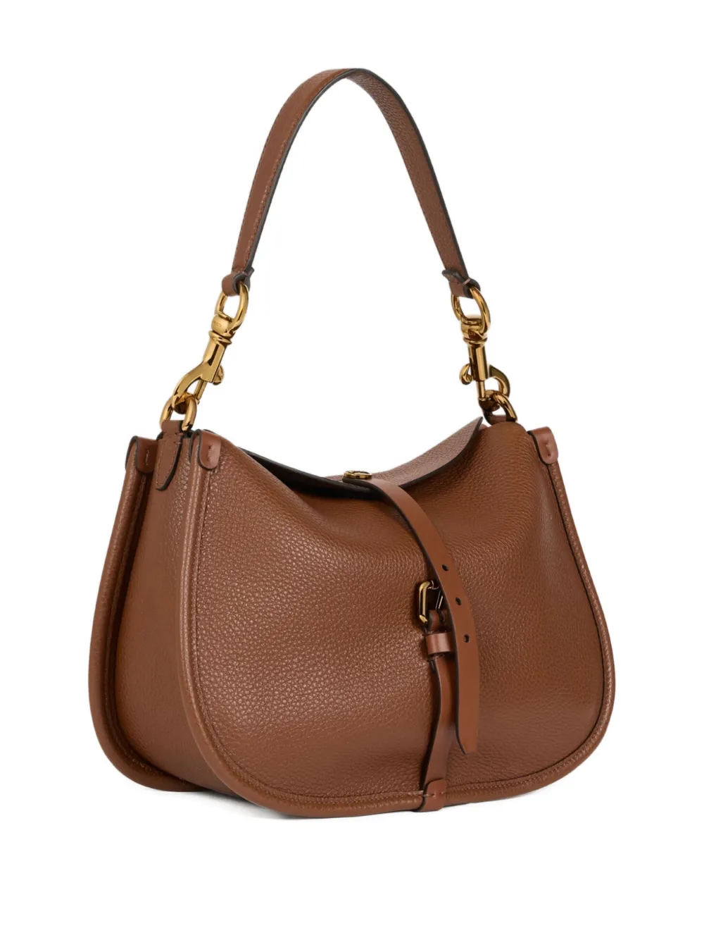 Etro Pony Buckle-fastening Leather Shoulder Bag In Brown