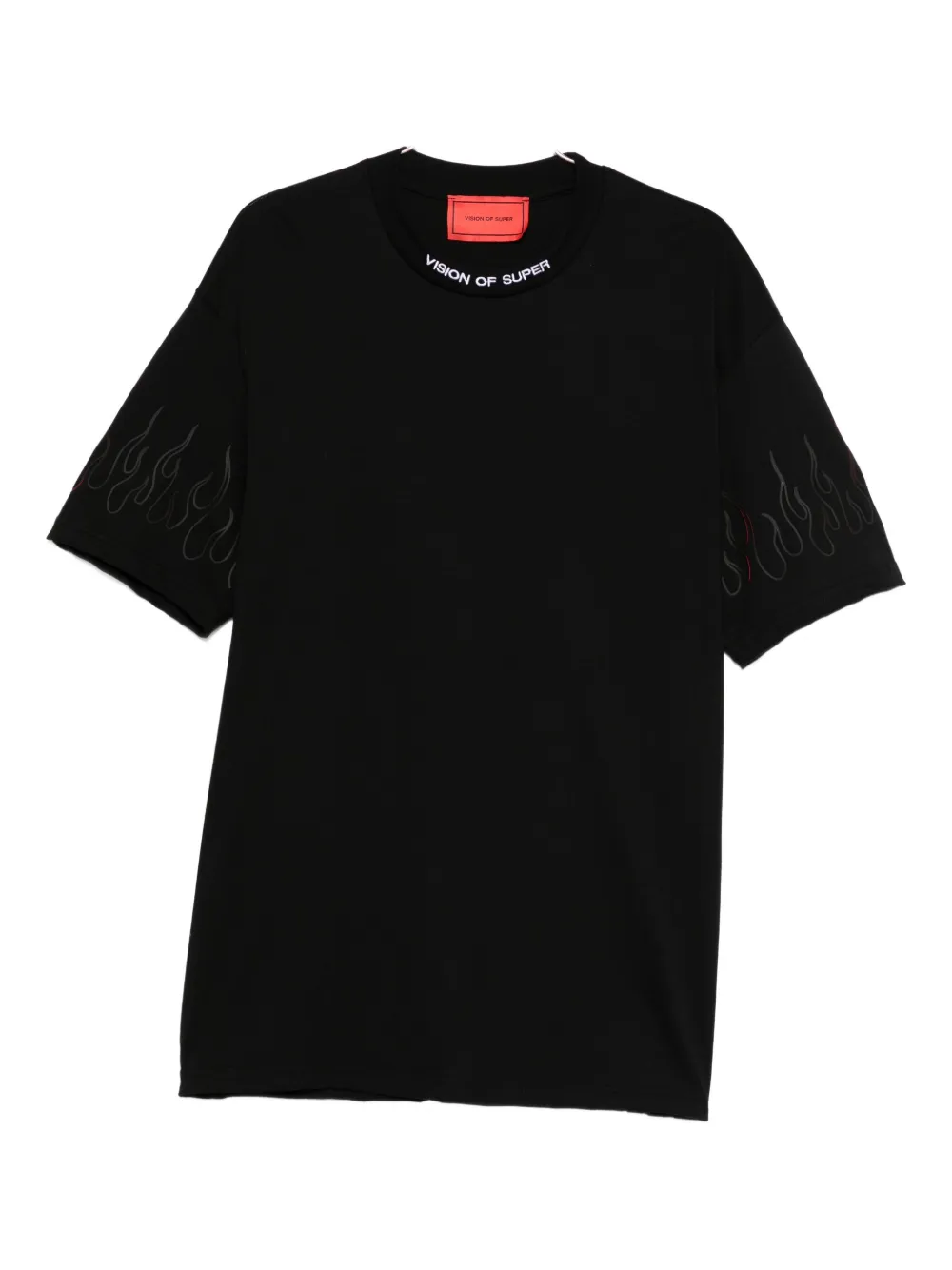 Vision Of Super Logo-embroidered T-shirt In Black