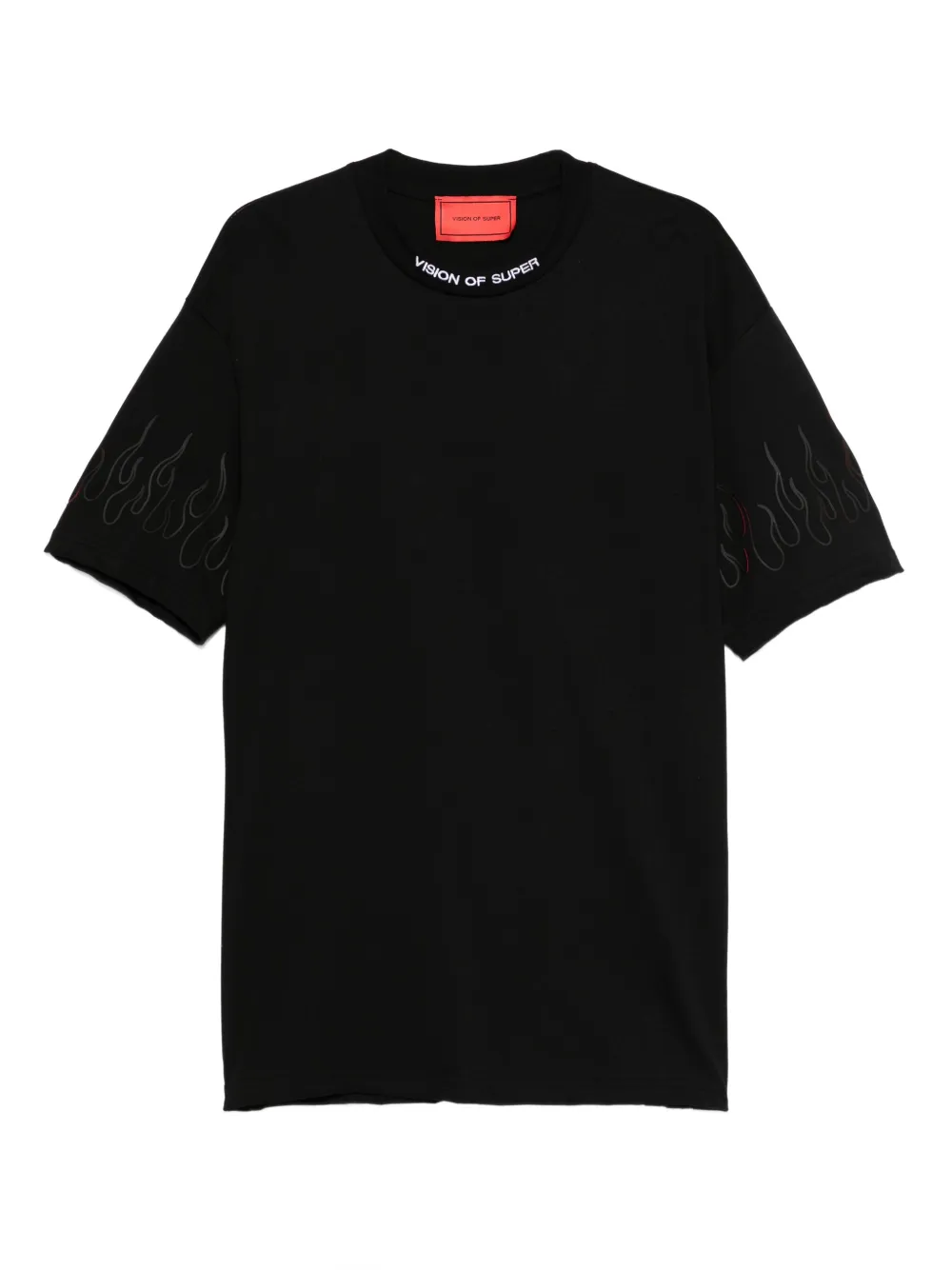 Vision Of Super flames-motif T-shirt | Black | Image 1