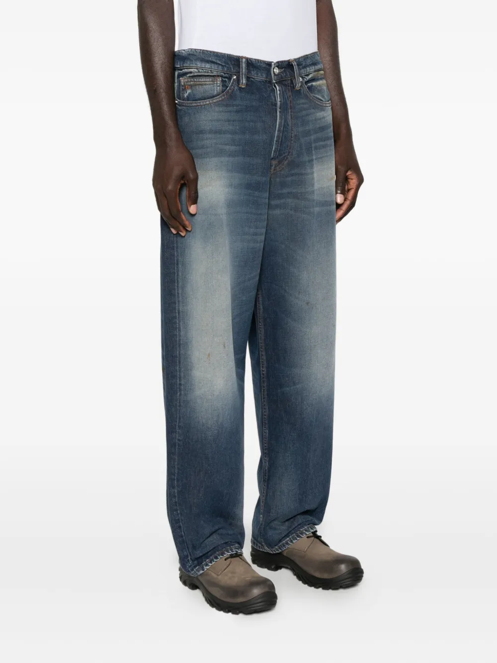 Nine In The Morning Jeans met vervaagd effect Blauw