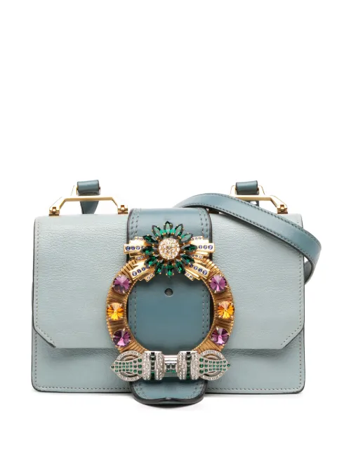 Miu Miu Pre-Owned 2010-2025 Goatskin Madras Soft Calf Crystal Embellished crossbody bag