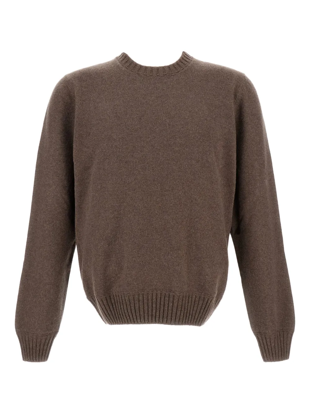Gran Sasso ribbed crew-neck cashmere sweater | Brown | Image 1