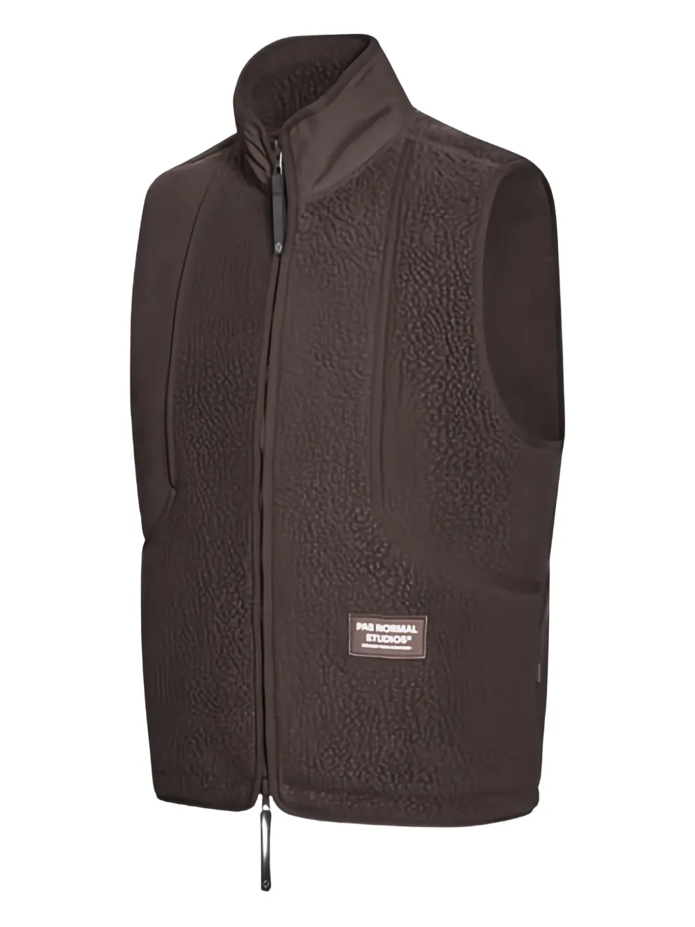Pas Normal Studios Fleece Zip-up Vest In Brown
