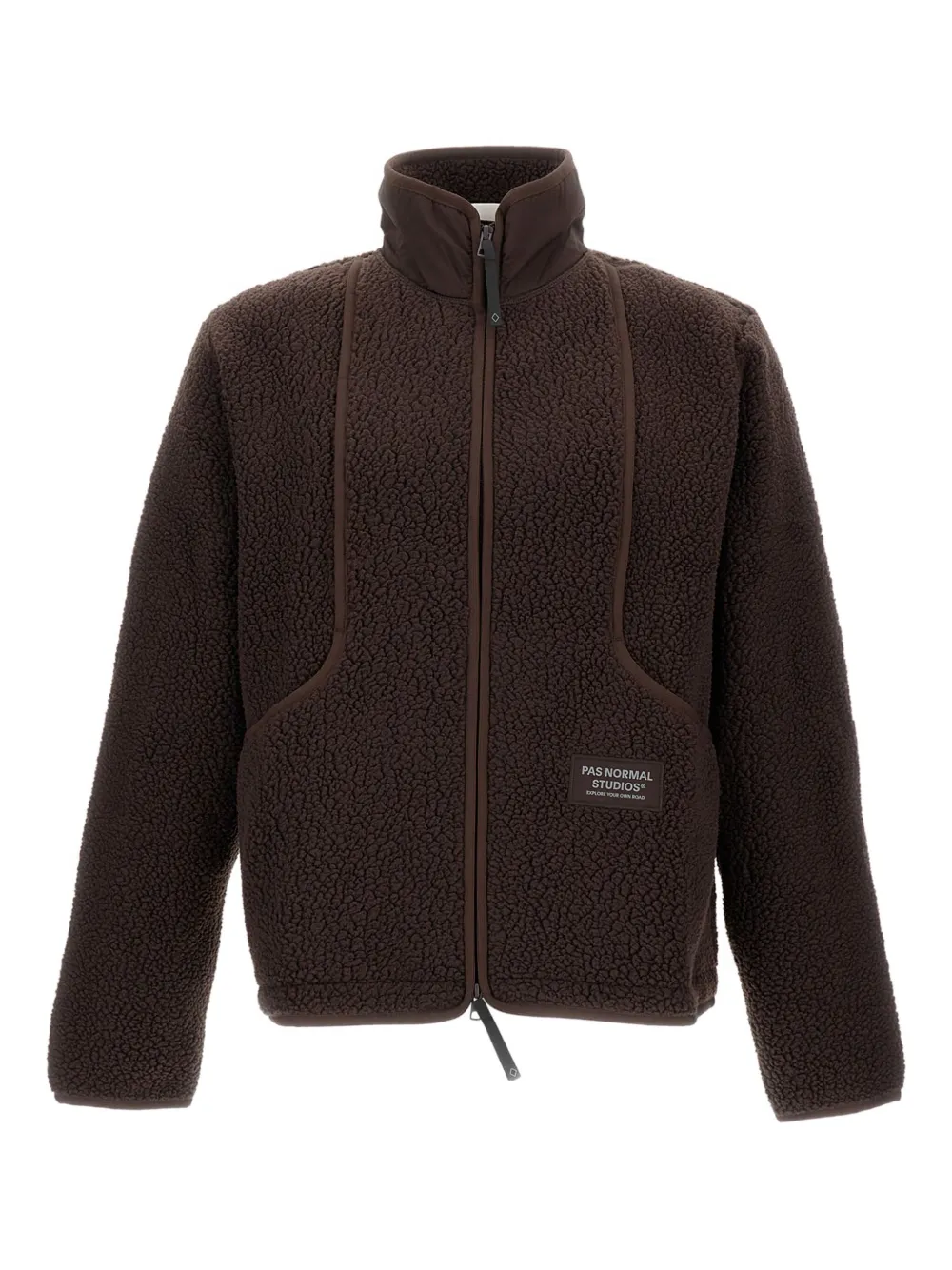 Pas Normal Studios panelled fleece jacket | Brown | Image 1