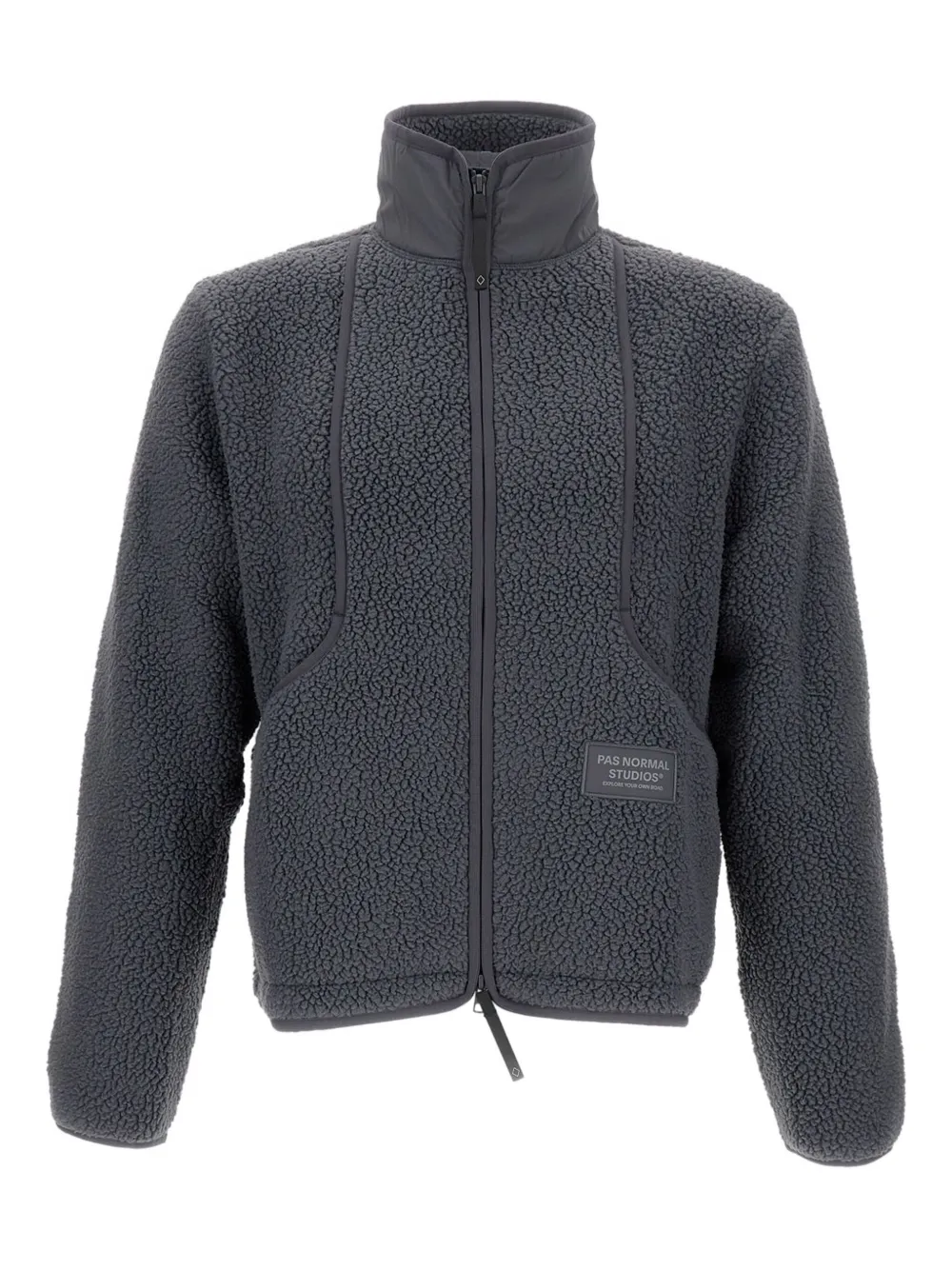 Pas Normal Studios borg-panelled zip-up jacket | Grey | Image 1