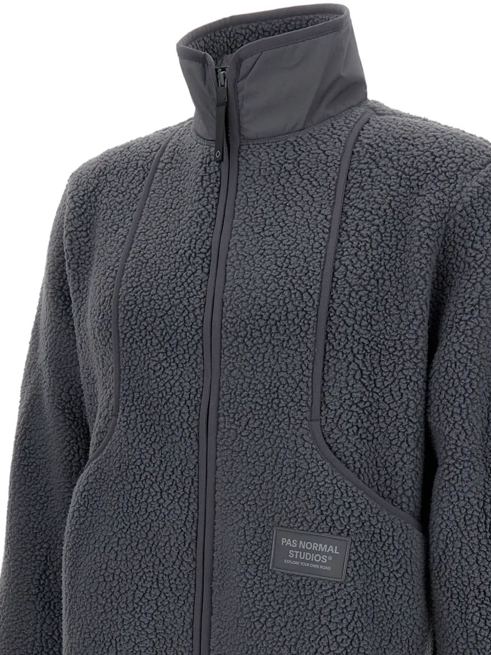 Pas Normal Studios Borg-panelled Zip-up Jacket In Multi