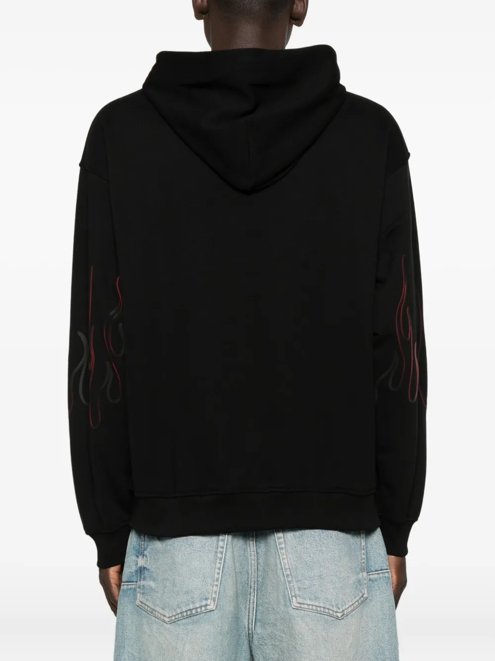Vision Of Super Maglie Nero Sweatshirt With Flame Graphics In Black