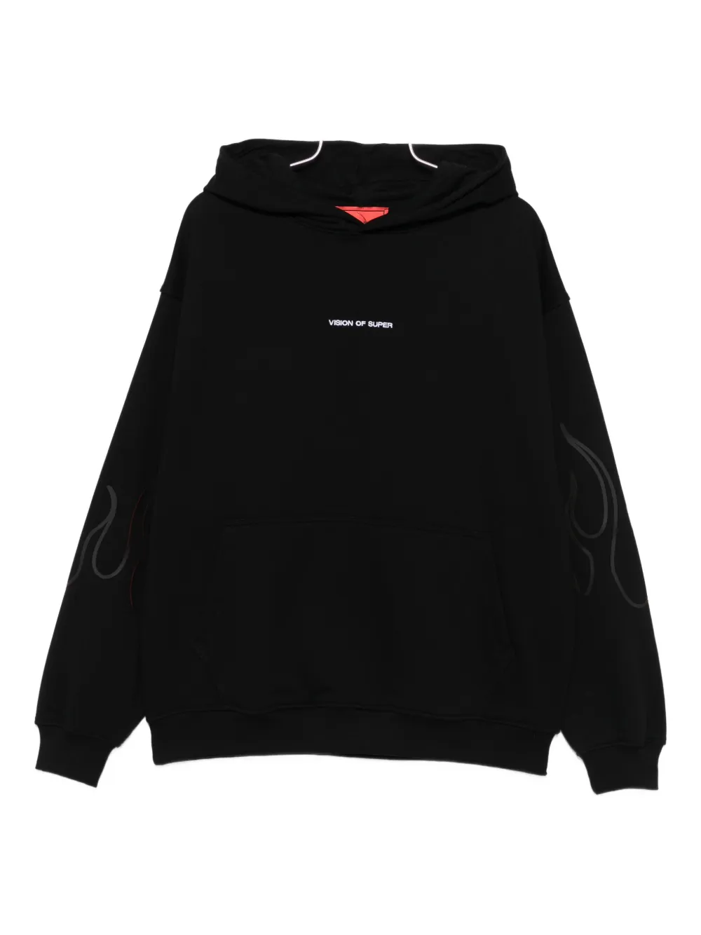 Vision Of Super Maglie Nero Sweatshirt With Flame Graphics In Black