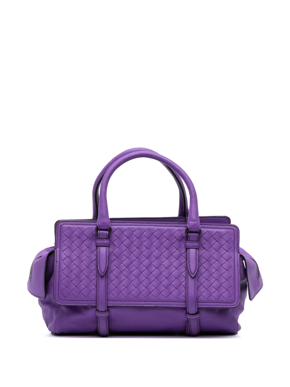 Bottega Veneta Pre-Owned 2012-2025 Small Nappa Intrecciato Monaco satchel | Purple | Image 1