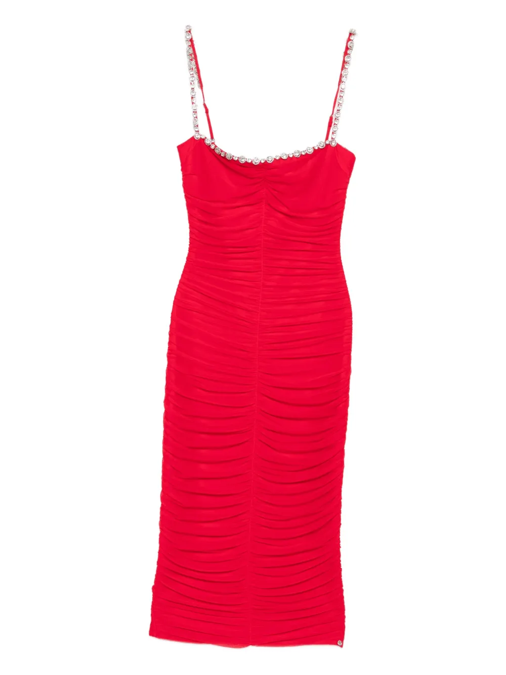 NISSA crystal-embellished ruched dress - レッド NISSA crystal-embellished ruched dress - レッド