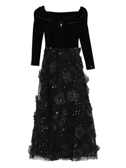 NISSA floral-appliqué dress
