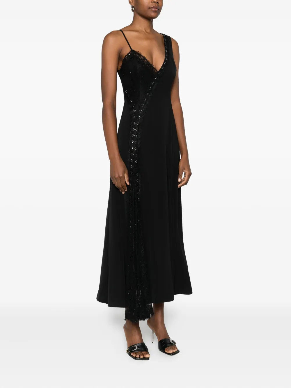 NISSA Asymmetrische jurk met kant Zwart