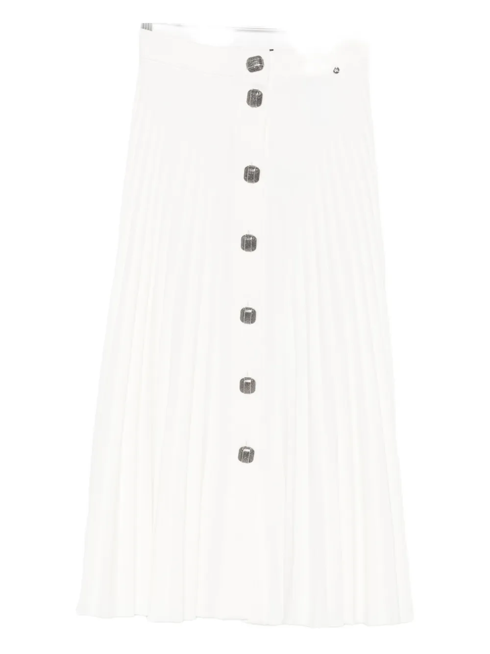 NISSA buttoned pleated midi skirt | White | Image 1