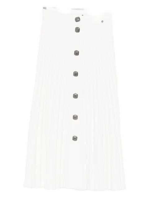 NISSA buttoned pleated midi skirt
