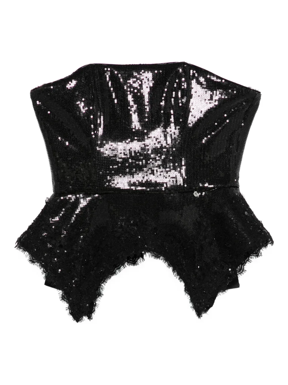 NISSA sequin peplum top | Black | Image 1