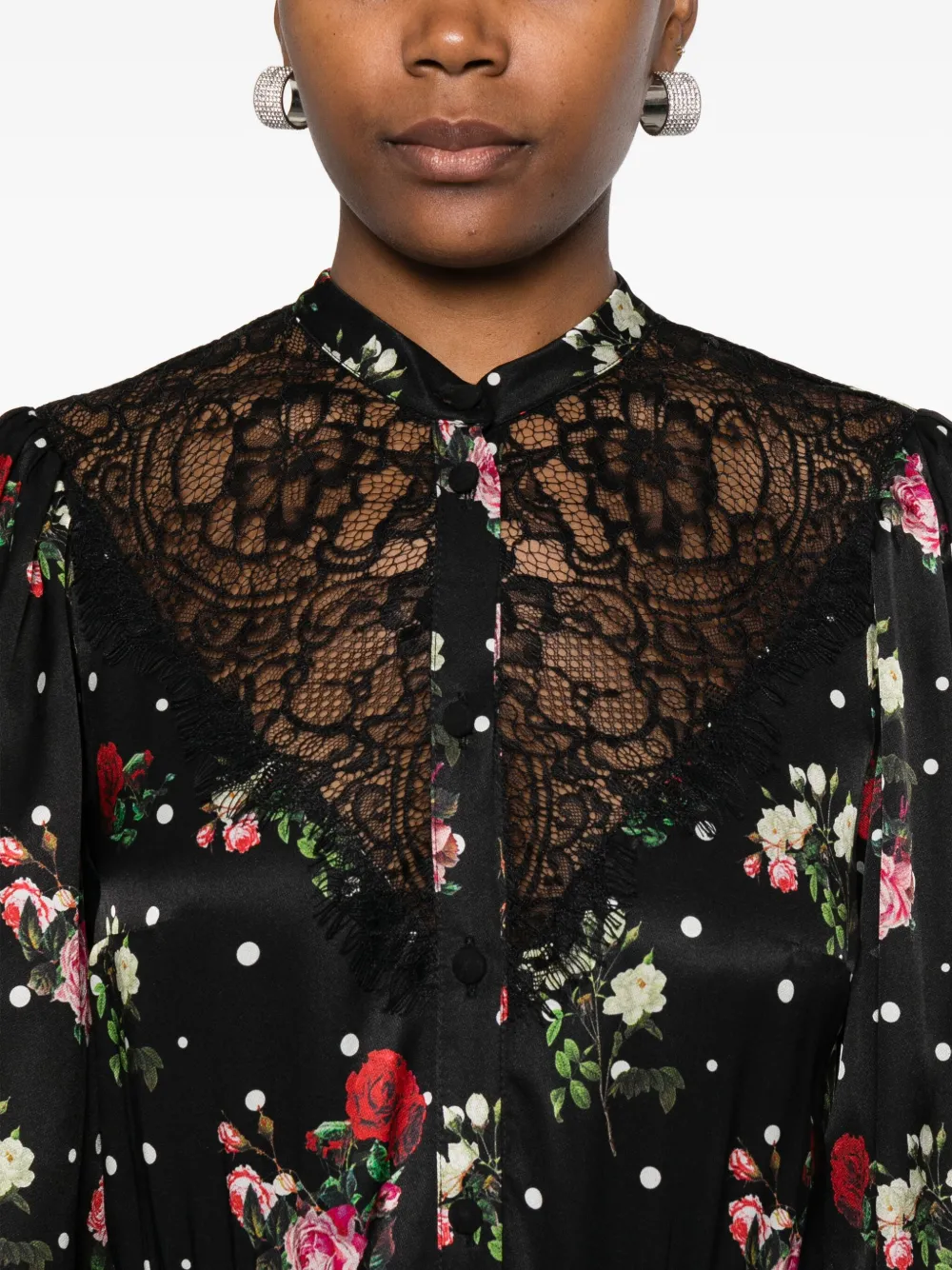 NISSA Jurk met bloemenprint Zwart