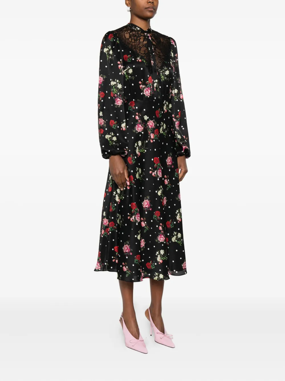NISSA Jurk met bloemenprint Zwart