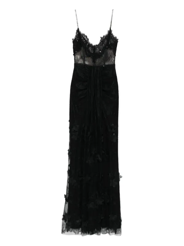 knee length dresses for ladies Halter Lace Embellished Mermaid Maxi Dress Red / Small