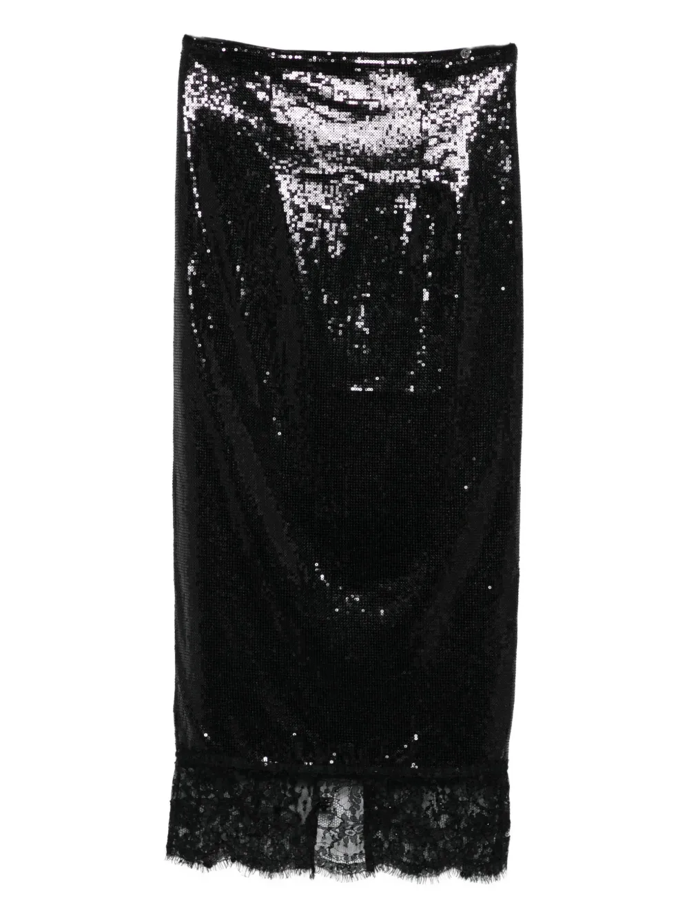 NISSA sequin-embellished lace-trim skirt | Black | Image 1