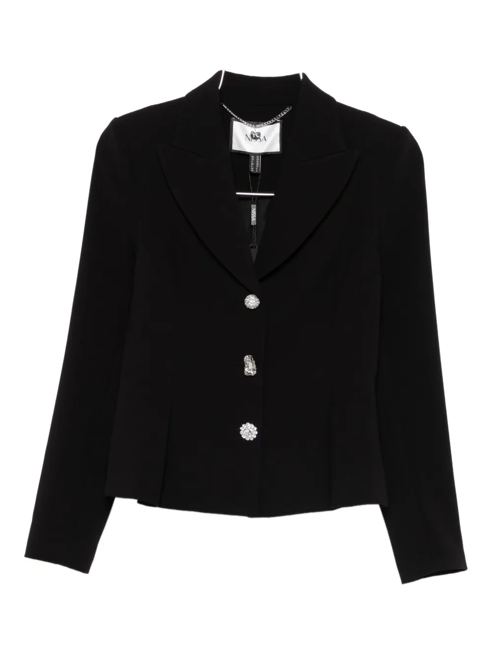 Nissa Crystal-embellished Single-breasted Blazer In Black