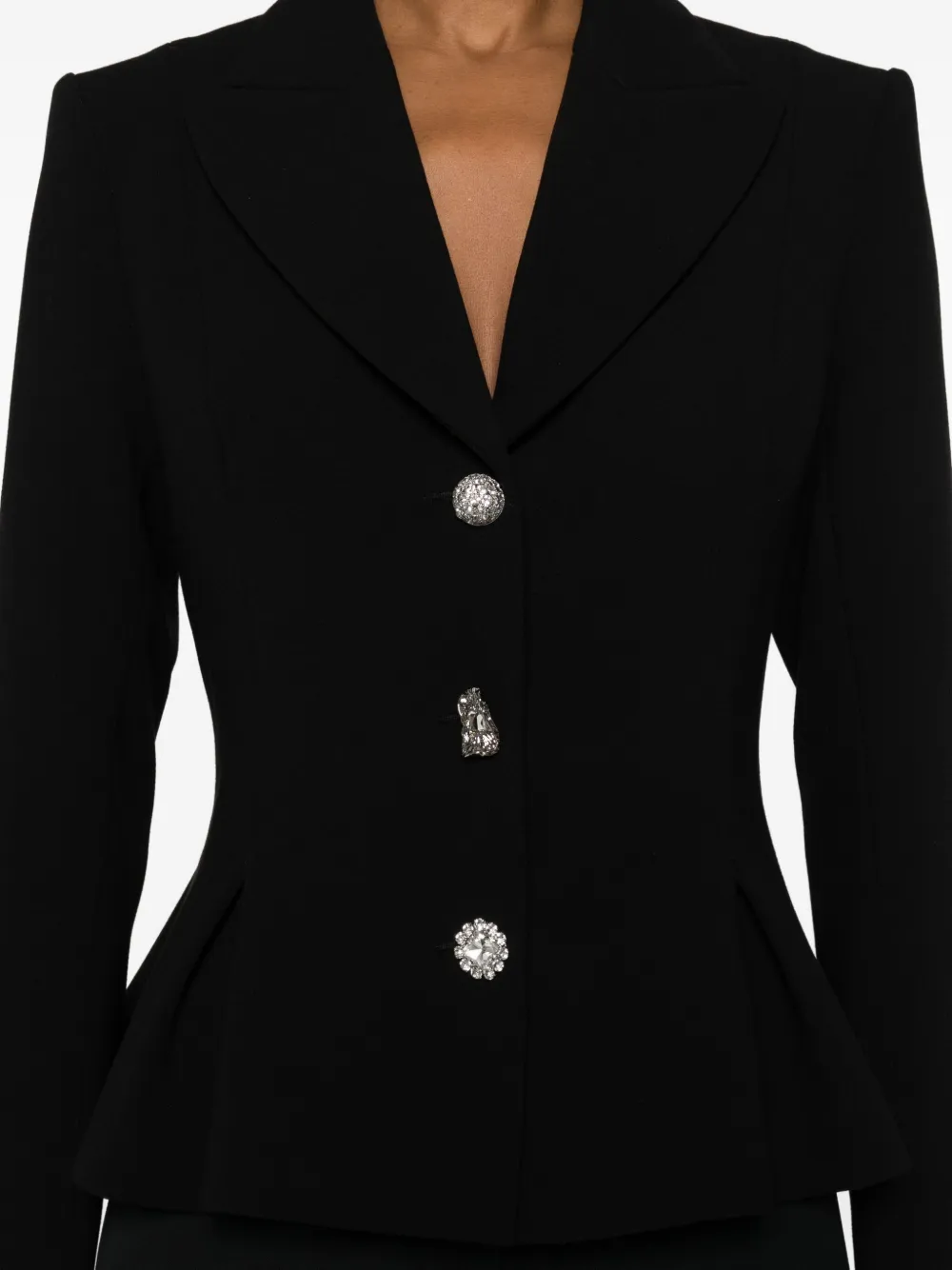 Nissa Crystal-embellished Single-breasted Blazer In Black