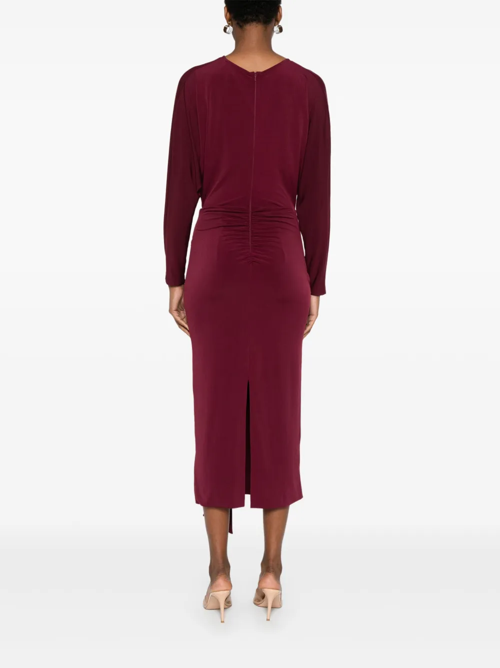 Nissa V-neck Wrap Dress In Red
