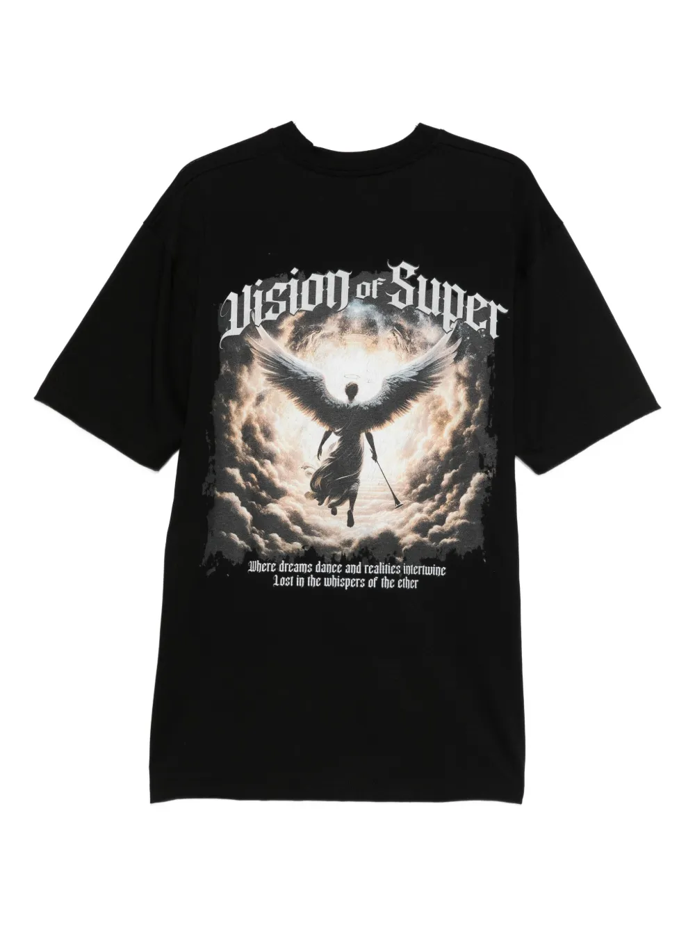 Vision Of Super T-shirt With Angel Print On The Back In Black