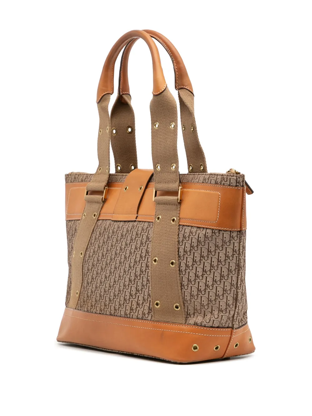 Pre-owned Dior 2002 Issimo Trotter Canvas Street Chic Columbus Tote Bag In Brown