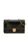 Christian Dior Pre-Owned 2017 Studded Calfskin Diorama Wallet on Chain crossbody bag - Black