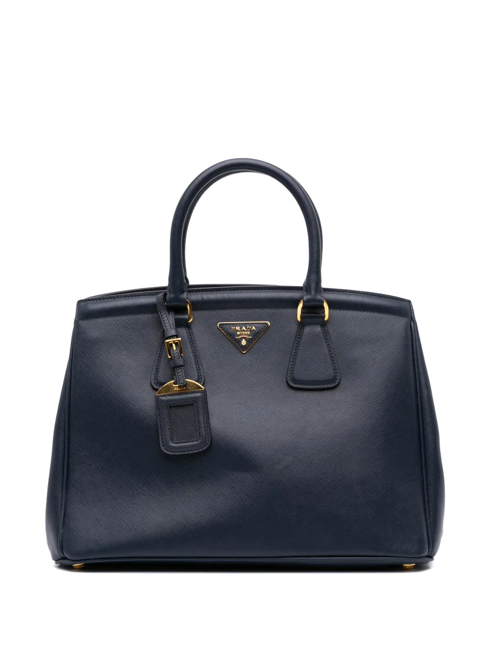 Prada Pre-Owned 2015-2025 サフィアーノルクス パラボレ ハンドバッグ - ブルー Prada Pre-Owned 2015-2025 サフィアーノルクス パラボレ ハンドバッグ - ブルー