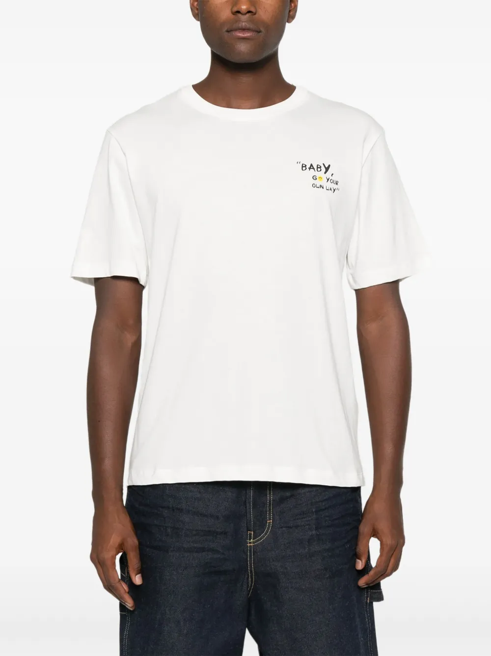 BARROW T-shirt met grafische print Wit