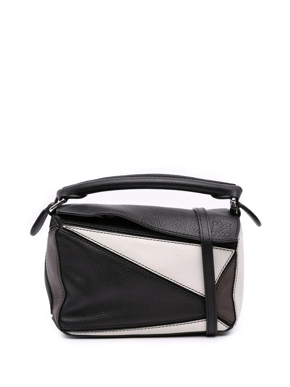 Loewe Pre-Owned 2019 Mini Tricolor Calfskin Puzzle satchel - ブラック Loewe Pre-Owned 2019 Mini Tricolor Calfskin Puzzle satchel - ブラック