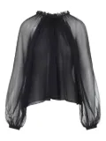 Alberta Ferretti balloon-sleeve silk blouse - Black