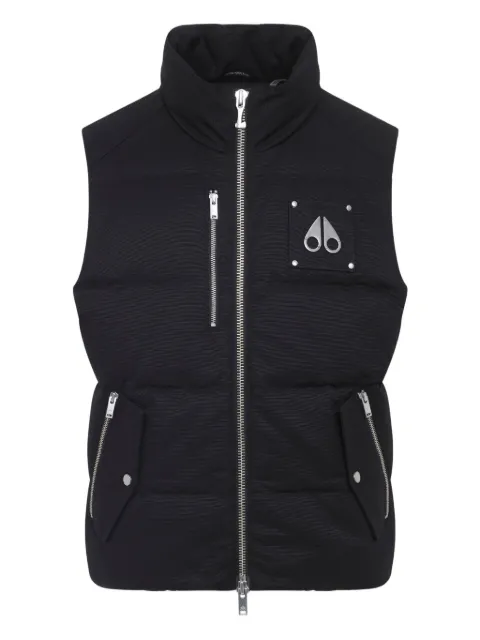 Moose Knuckles chaleco capitonado con placa del logo