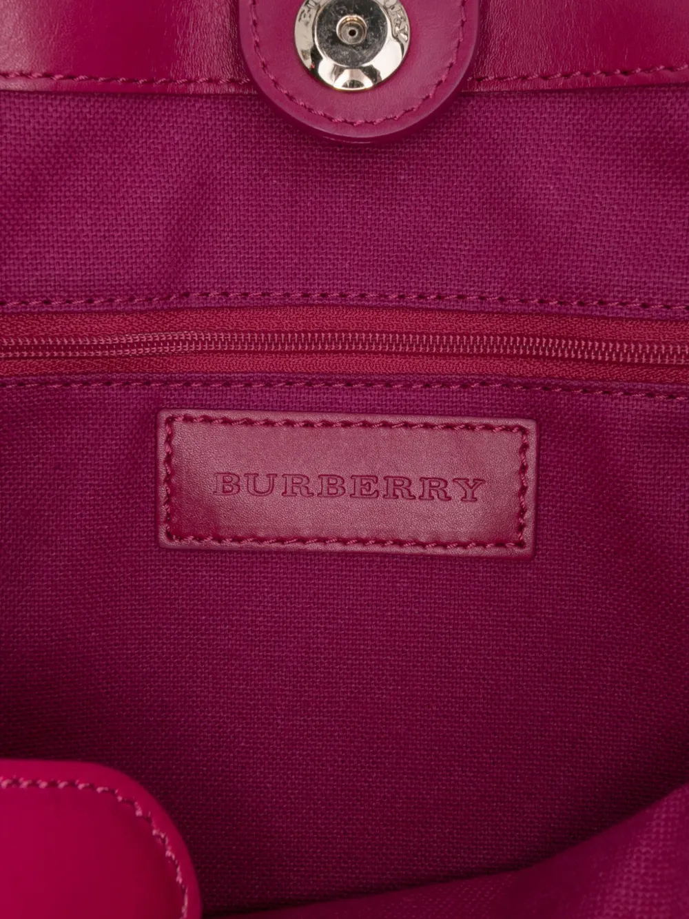 Pre-owned Burberry 2018-2023 Haymarket Check Coated Canvas Ravensdon Tote Bag In Pink