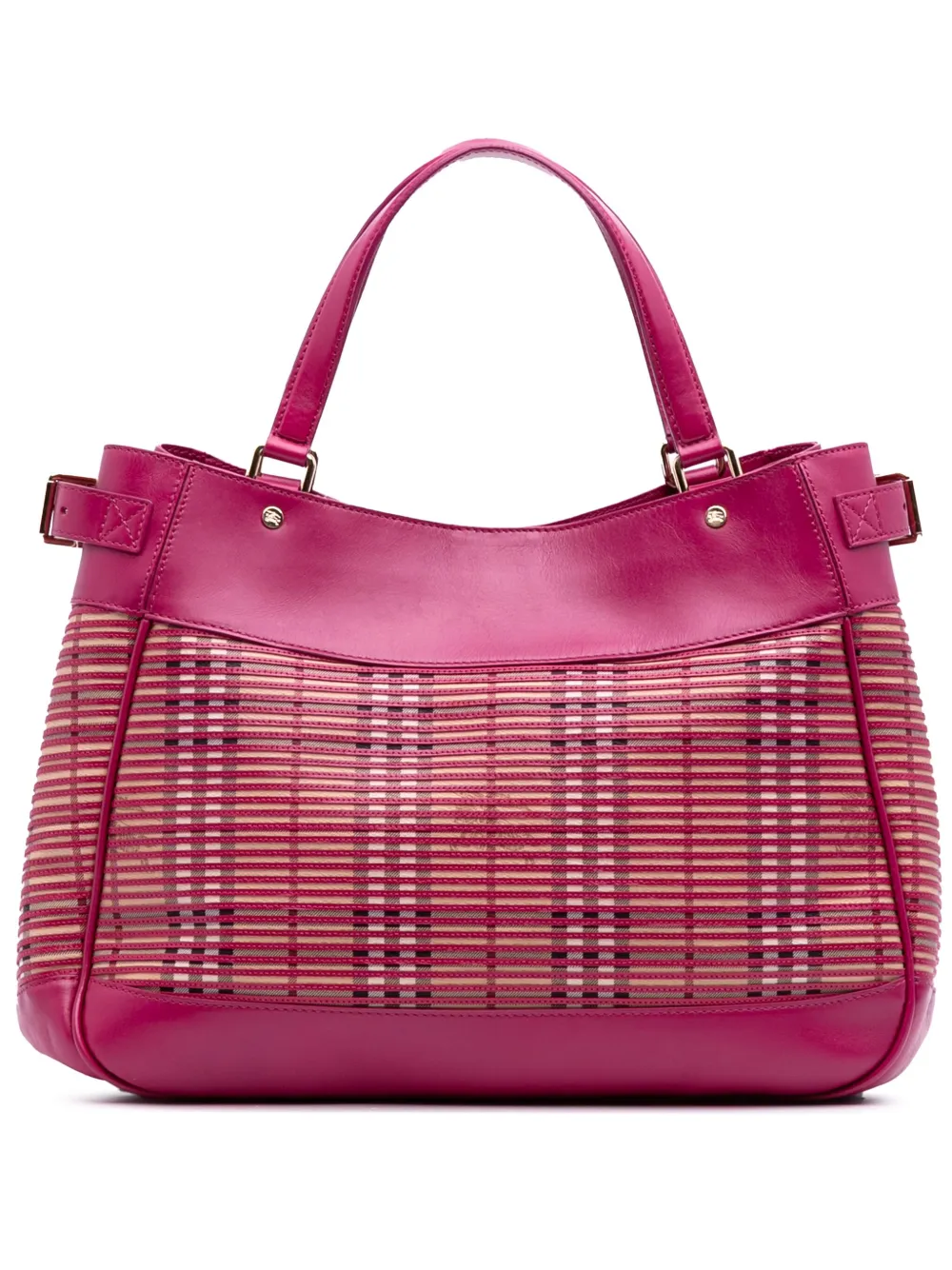Burberry Pre-Owned 2018-2023 Haymarket Check Coated Canvas Ravensdon tote bag | Pink | Image 1