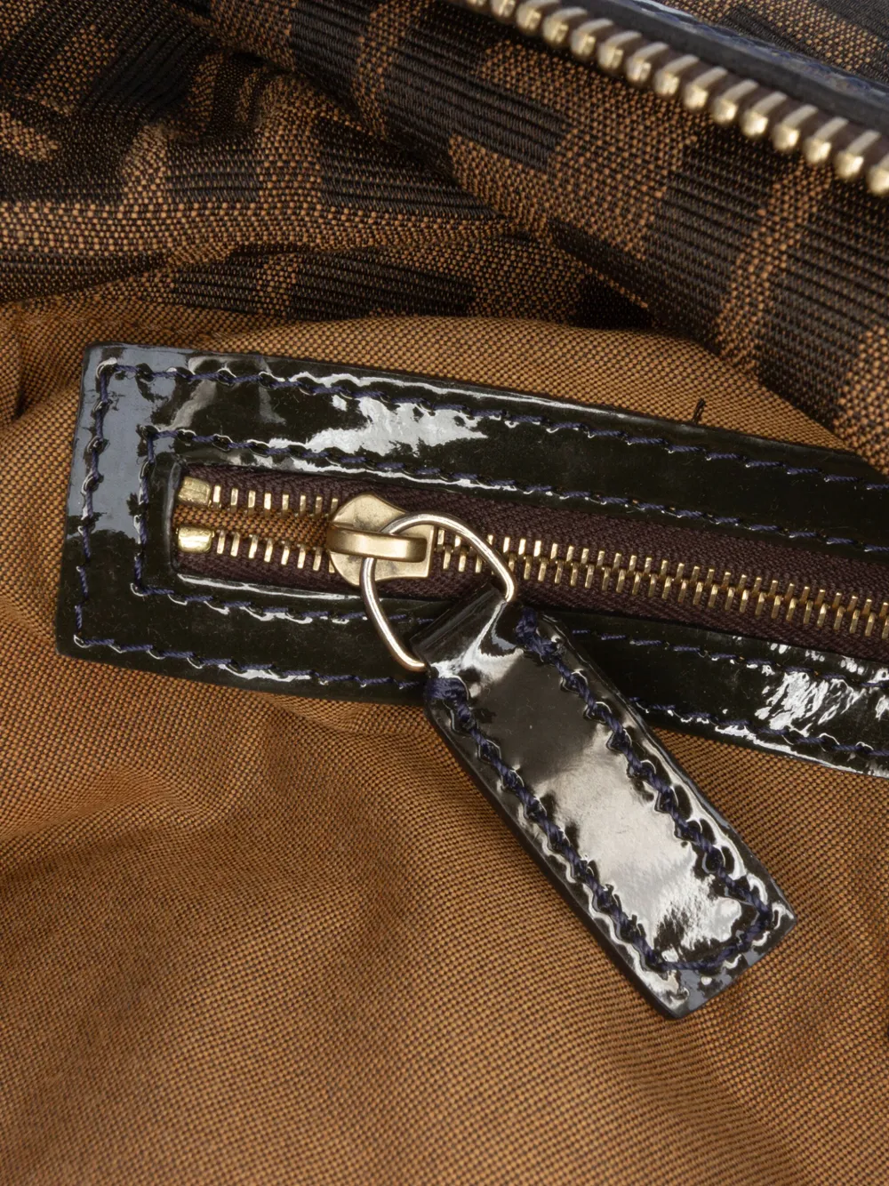 Pre-owned Fendi 2000-2010 Large Zucca Canvas Chef Shoulder Bag In Brown