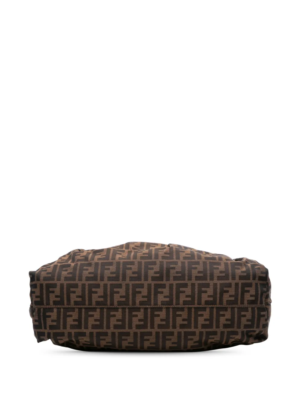 Pre-owned Fendi 2000-2010 Large Zucca Canvas Chef Shoulder Bag In Brown
