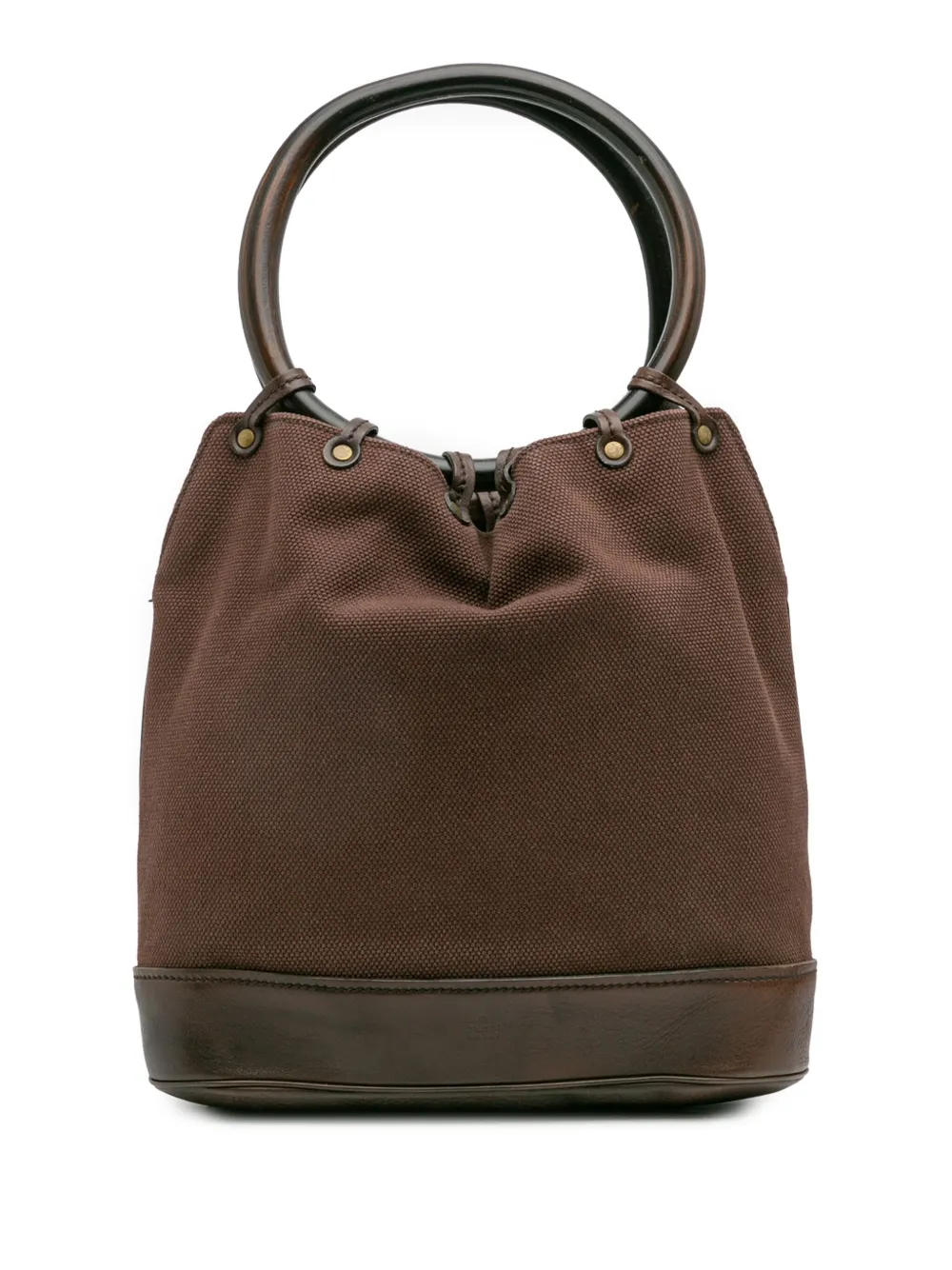 Gucci Pre-Owned 2000-2015 キャンバス リング トップハンドル ハンドバッグ - ブラウン Gucci Pre-Owned 2000-2015 キャンバス リング トップハンドル ハンドバッグ - ブラウン
