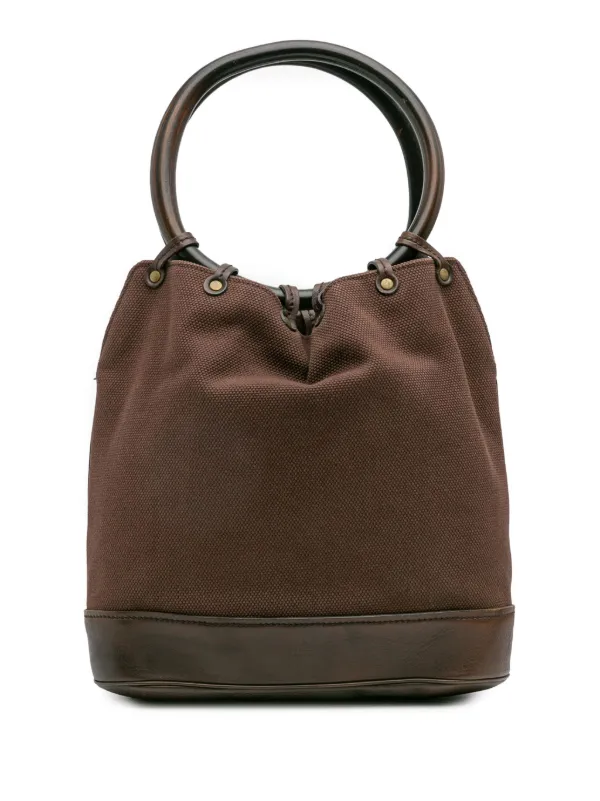 Gucci Pre-Owned 2000-2015 Canvas Ring Top Handle Bag Handbag Brown  FARFETCH IN