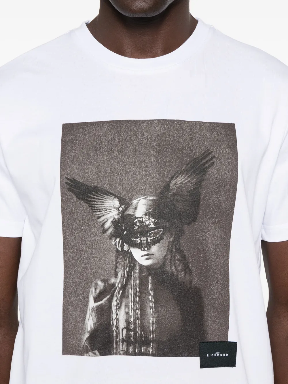 John Richmond T-shirt met grafische print Wit
