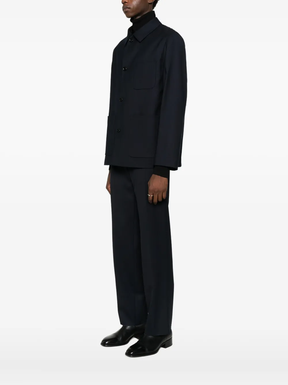 Lardini Overhemd van scheerwolblend Blauw