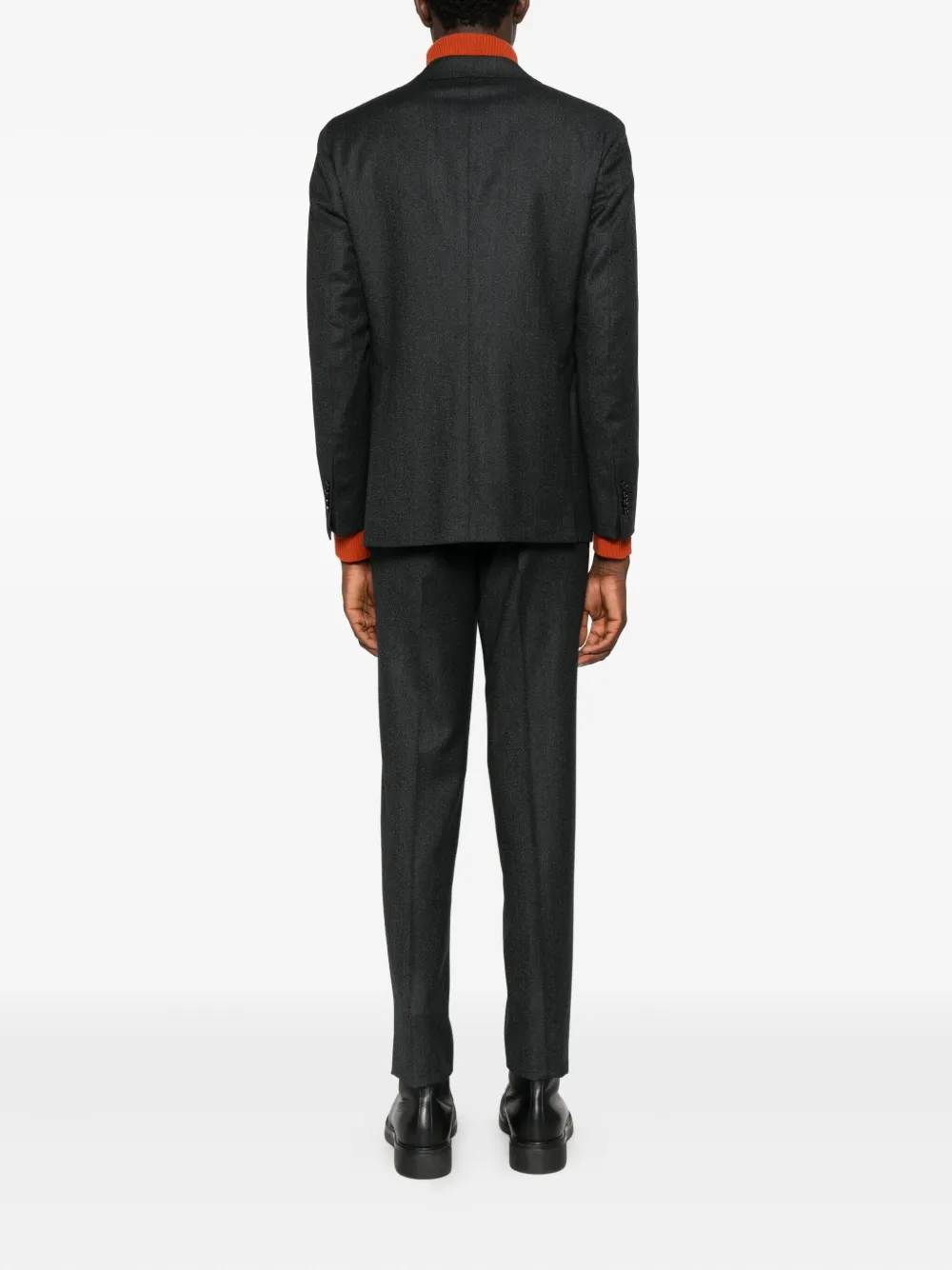 Tagliatore Tweedelig pak met visgraatpatroon Zwart